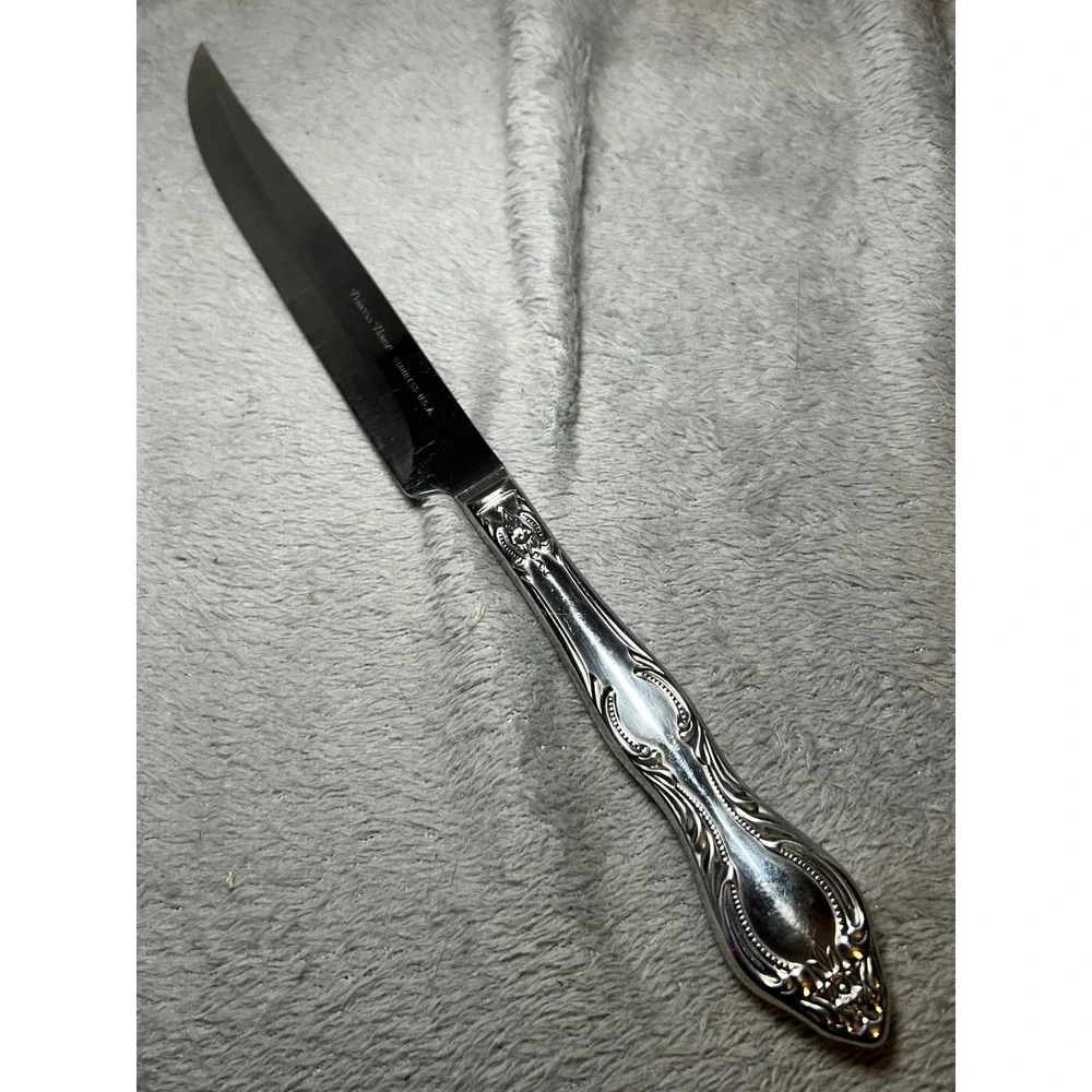 Princess House Fantasia Stainless Carving   Knife Floral Scroll Flatware USA